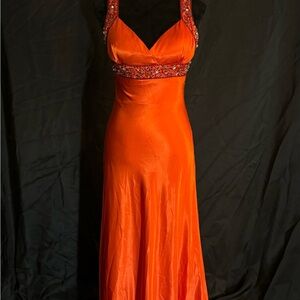 Elegant Orange Evening Gown